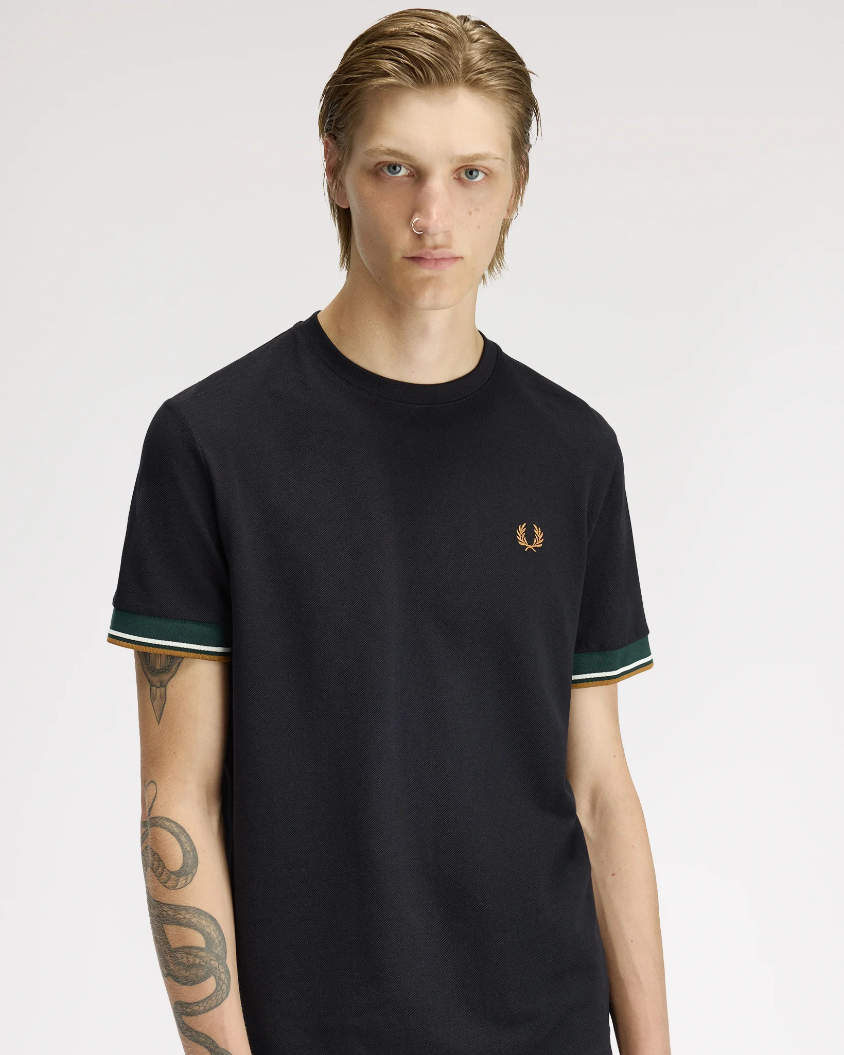 Fred Perry Twin Tipped Cuff T-Shirt - Black - Image 4