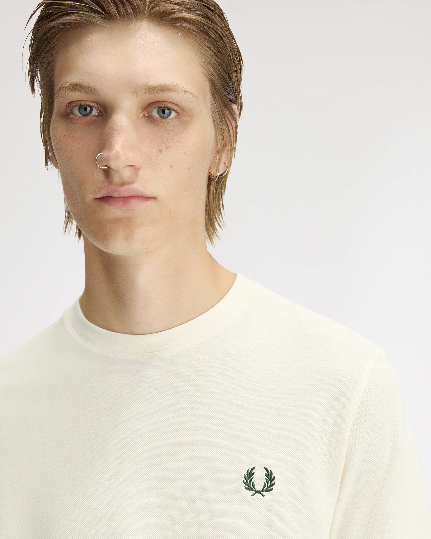 Fred Perry Twin Tipped Cuff T-Shirt - Ecru - Image 5