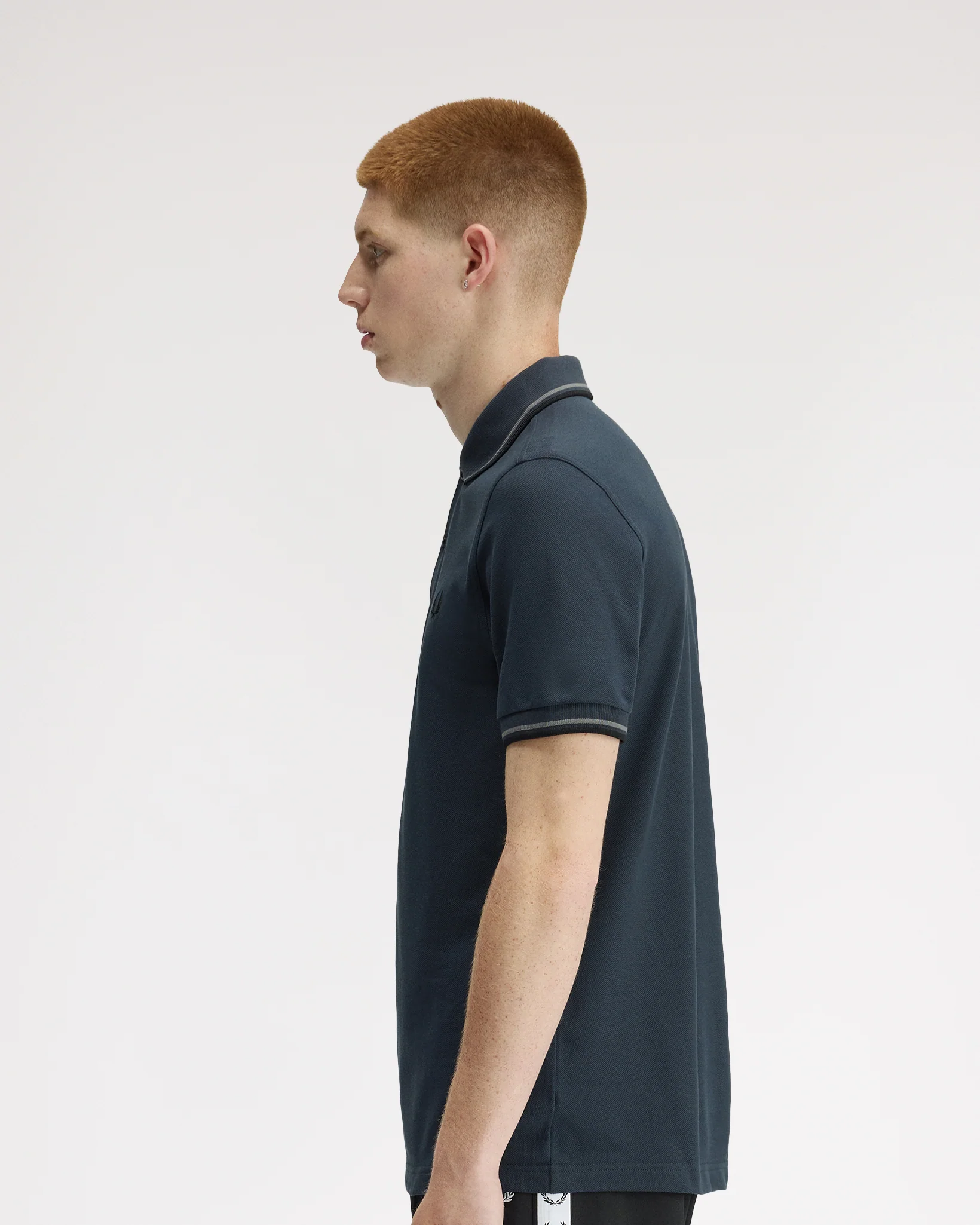 Fred Perry Twin Tipped Polo Shirt - Dark Airforce / Stockport Blue / Black - Image 3