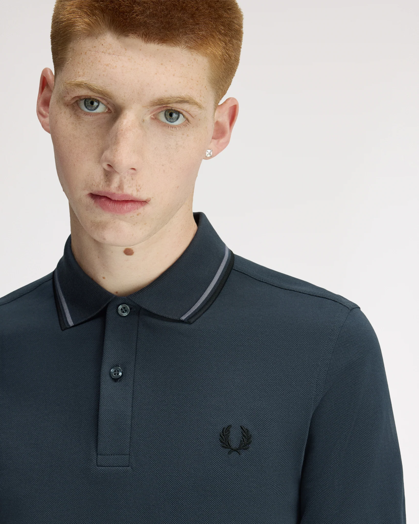 Fred Perry Twin Tipped Polo Shirt - Dark Airforce / Stockport Blue / Black - Image 5