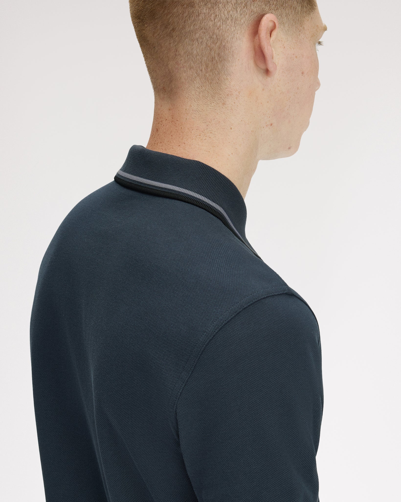Fred Perry Twin Tipped Polo Shirt - Dark Airforce / Stockport Blue / Black - Image 6