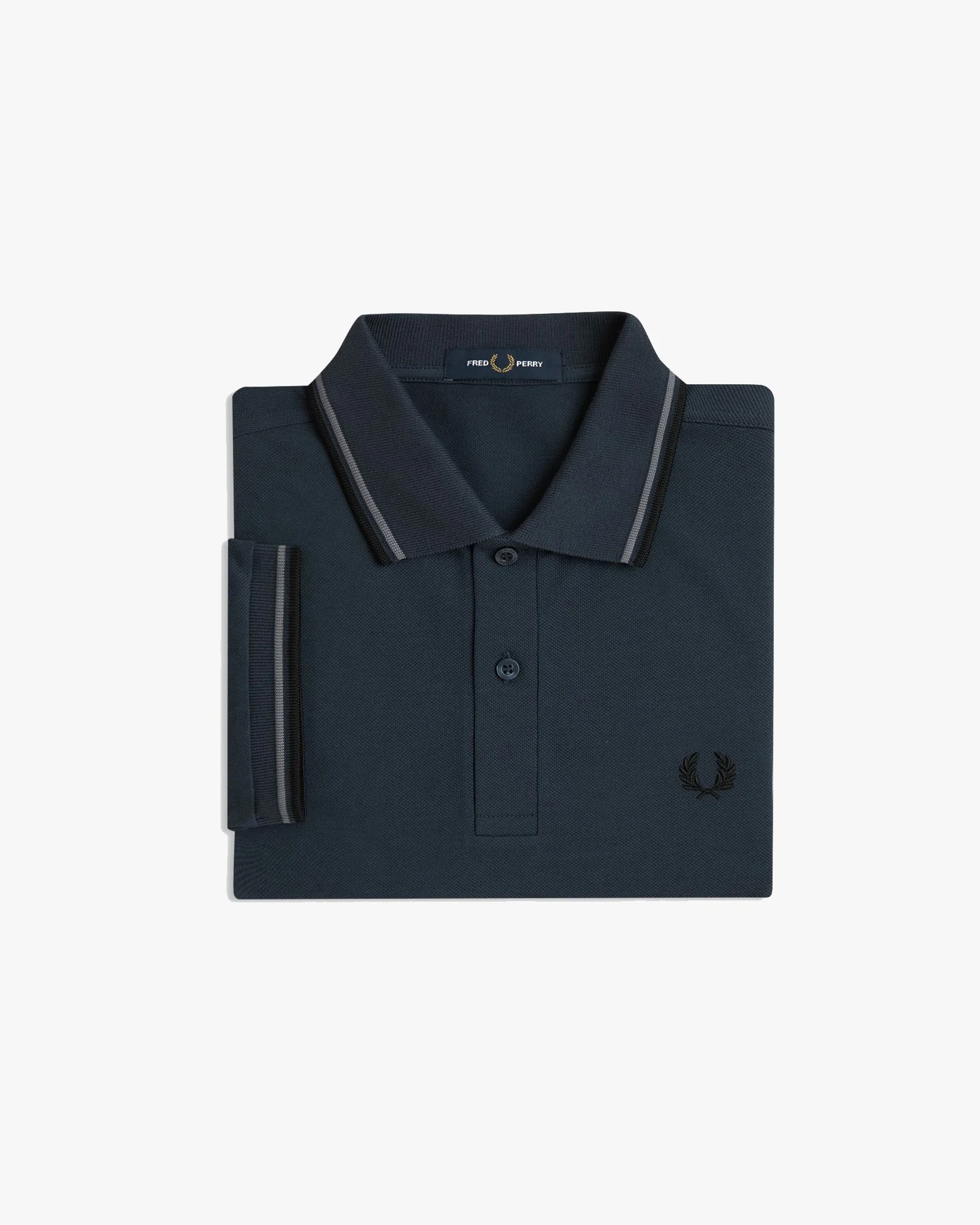 Fred Perry Twin Tipped Polo Shirt - Dark Airforce / Stockport Blue / Black - Image 7