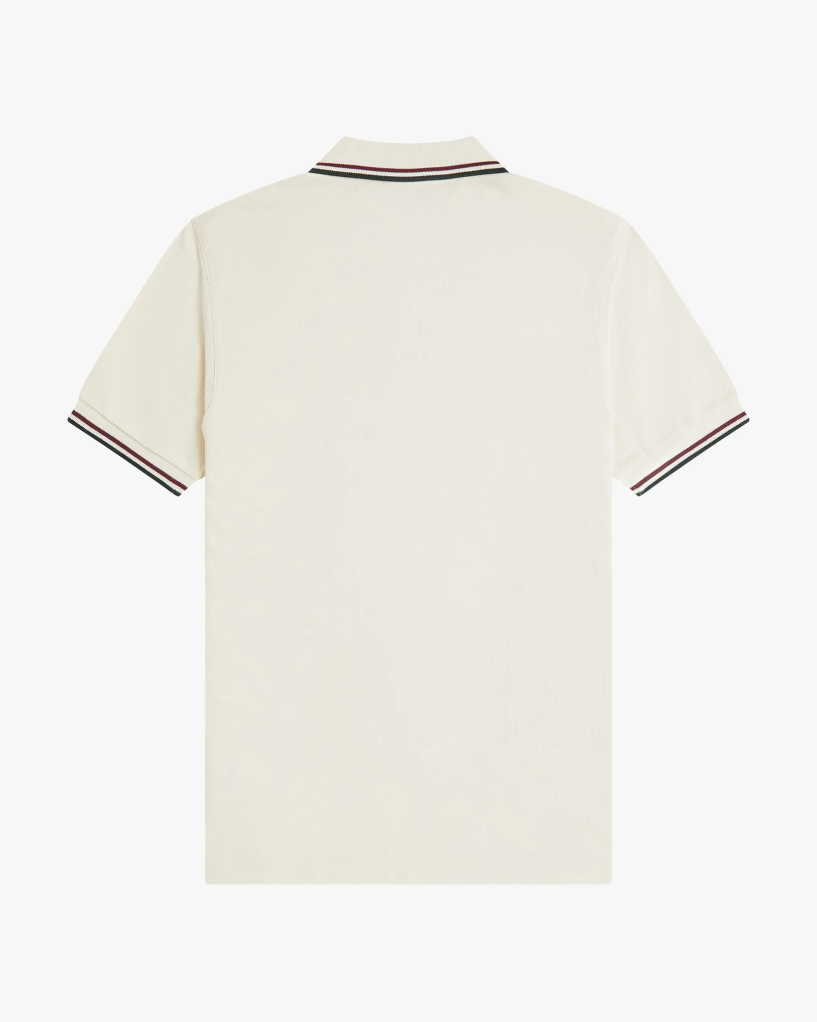 Fred Perry Twin Tipped Polo Shirt - Ecru / Oxblood / Grassroots - Image 3