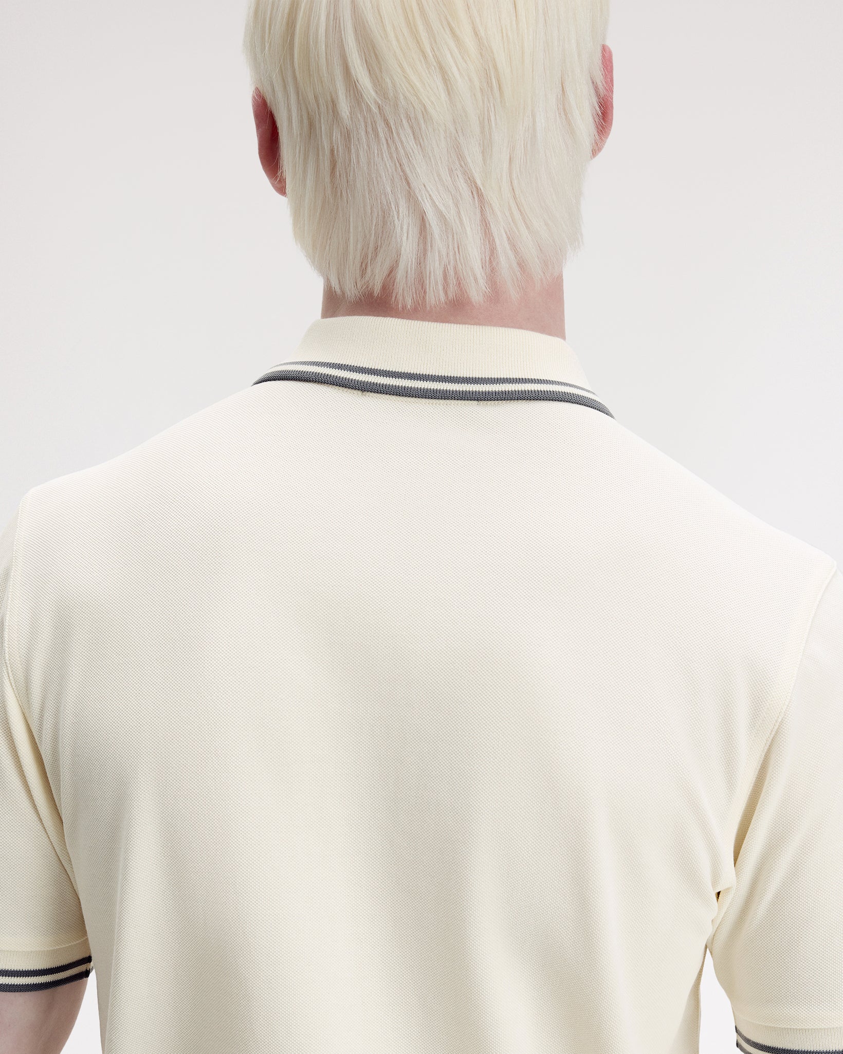 Fred Perry Twin Tipped Polo Shirt - Ecru / Stockport Blue - Image 6
