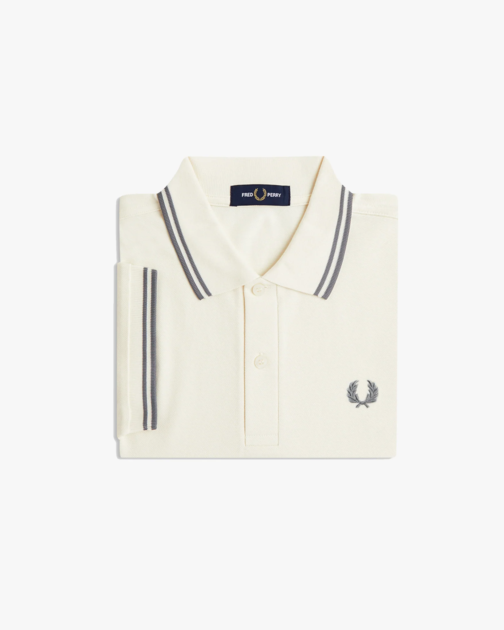 Fred Perry Twin Tipped Polo Shirt - Ecru / Stockport Blue - Image 7