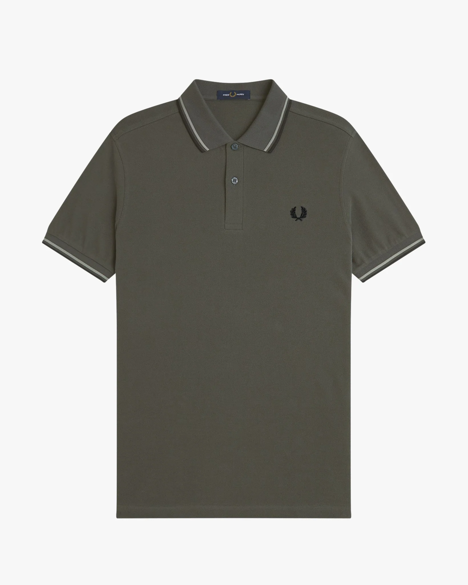Fred Perry Twin Tipped Polo Shirt - Field Green / Seagrass / Black