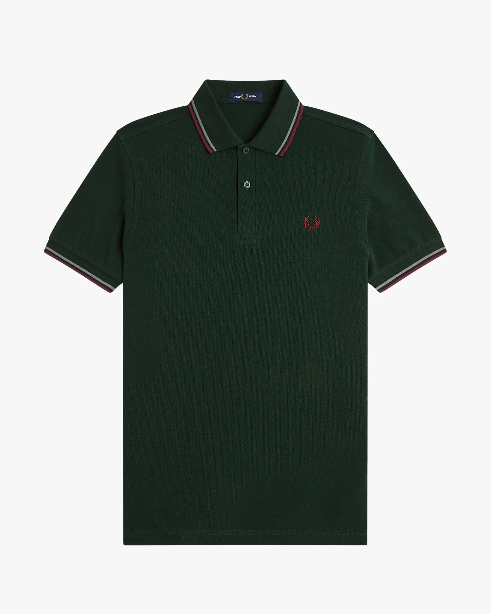 Fred Perry Twin Tipped Polo Shirt - Grassroots / Stockport Blue / Oxblood