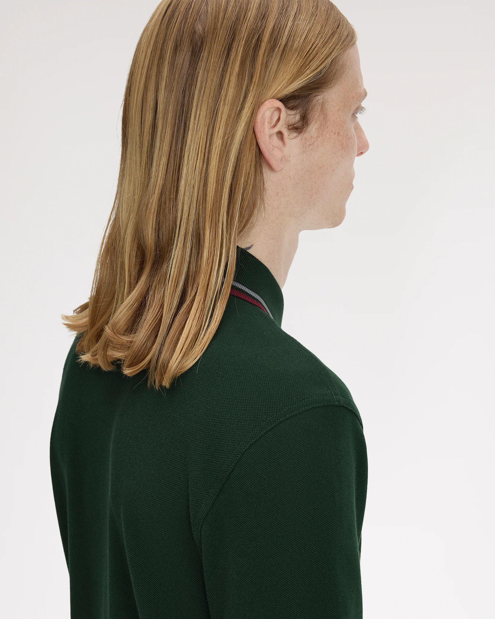 Fred Perry Twin Tipped Polo Shirt - Grassroots / Stockport Blue / Oxblood - Image 6