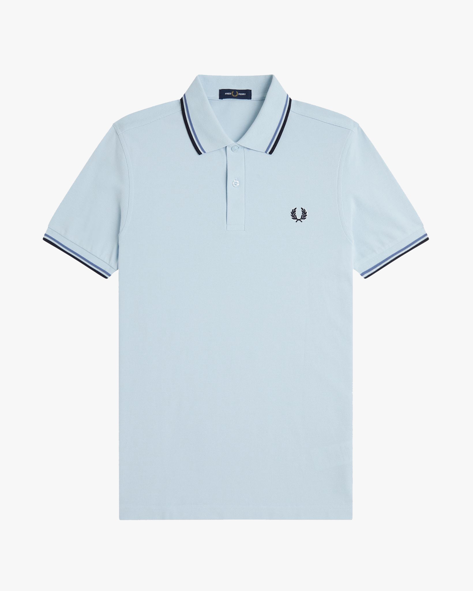 Fred Perry Twin Tipped Polo Shirt - Light Ice / Ace Blue / Navy