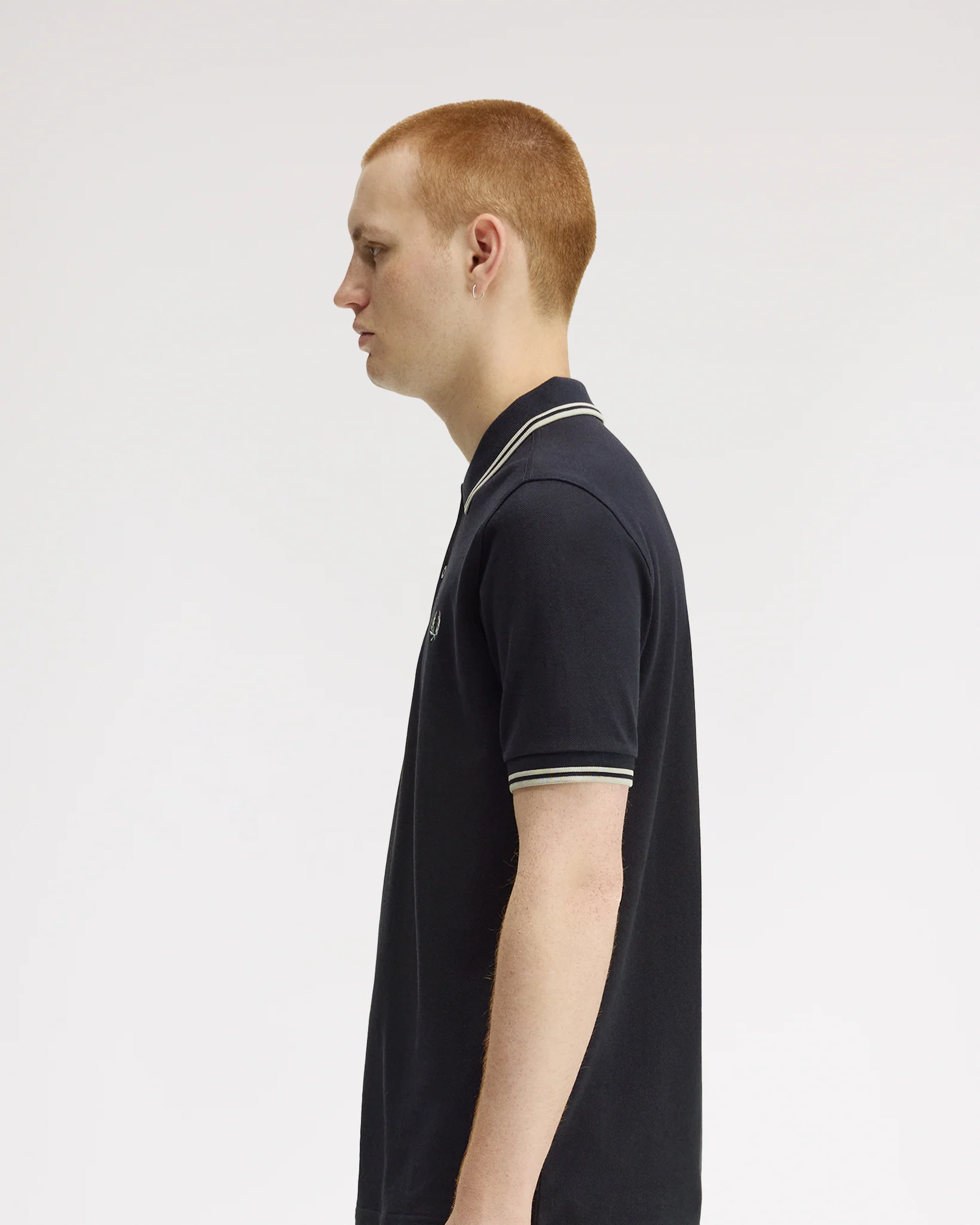 Fred Perry Twin Tipped Polo Shirt - Navy / Seagrass - Image 3