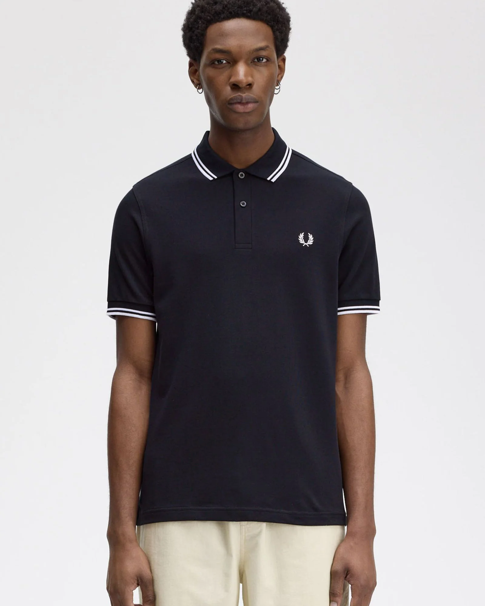 Fred Perry Twin Tipped Polo Shirt - Navy / White - Image 3