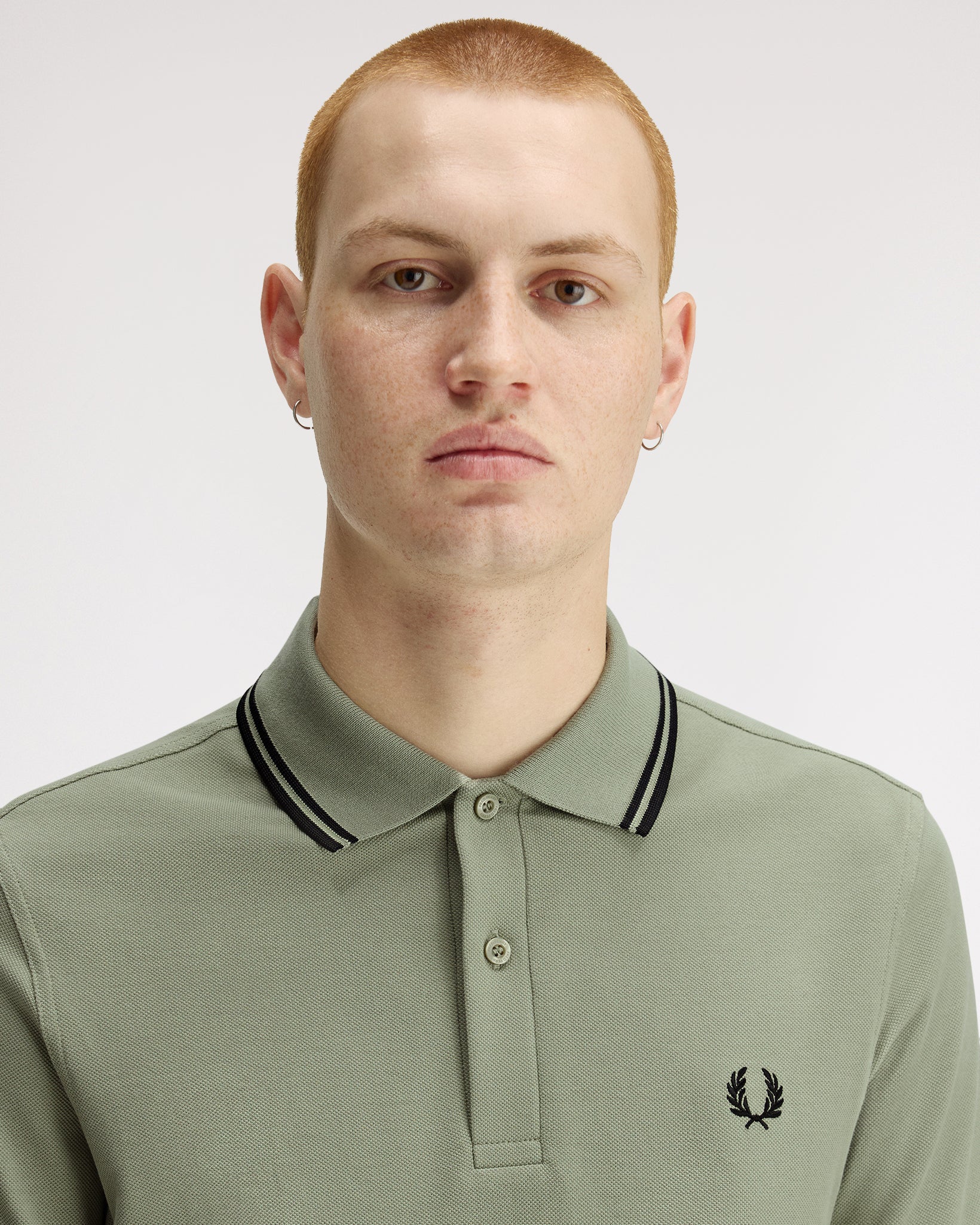 Fred Perry Twin Tipped Polo Shirt - Seagrass / Black - Image 5