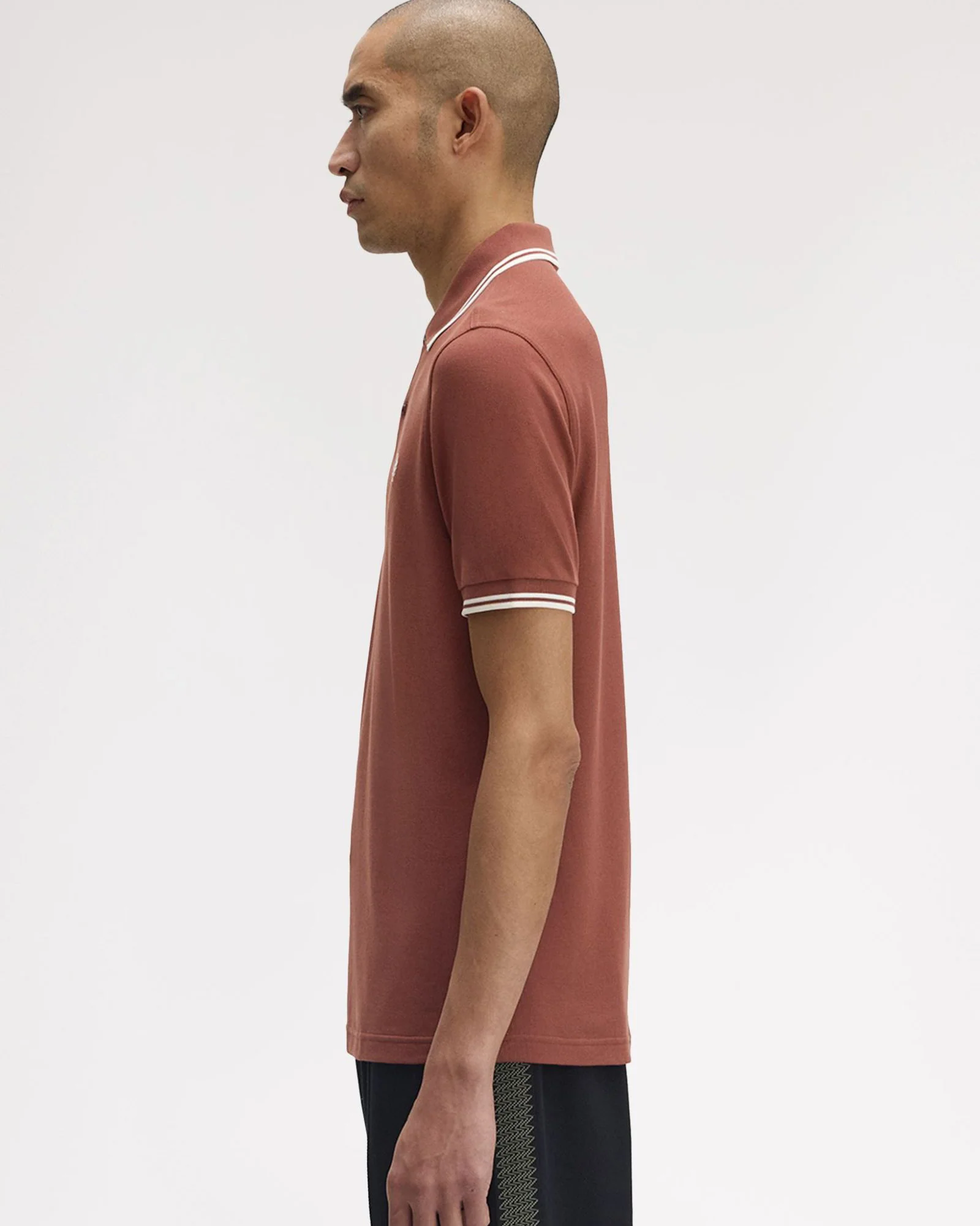 Fred Perry Twin Tipped Polo Shirt - Whisky Brown / Ecru - Image 5