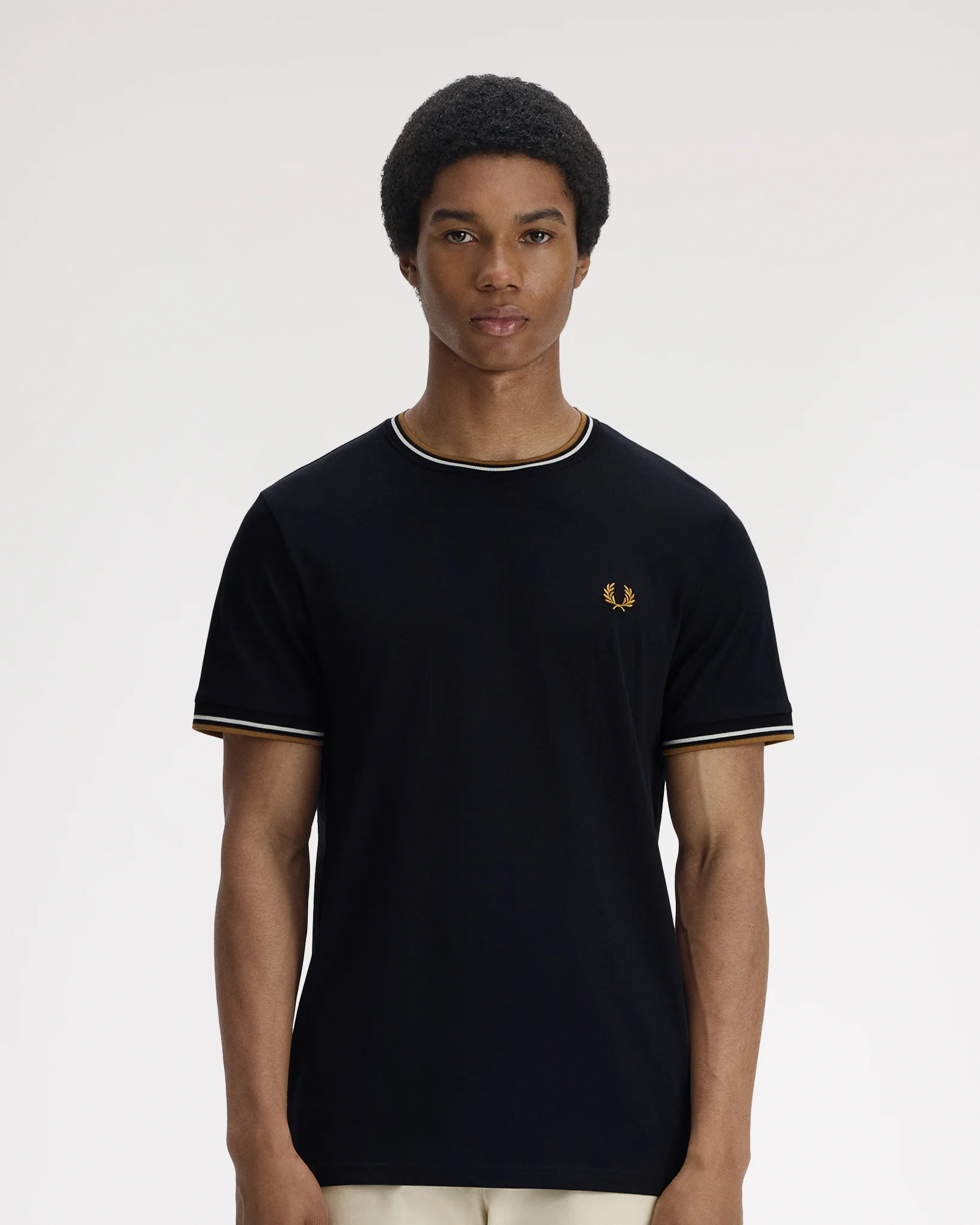 Fred Perry Twin Tipped T Shirt - Black - Image 2