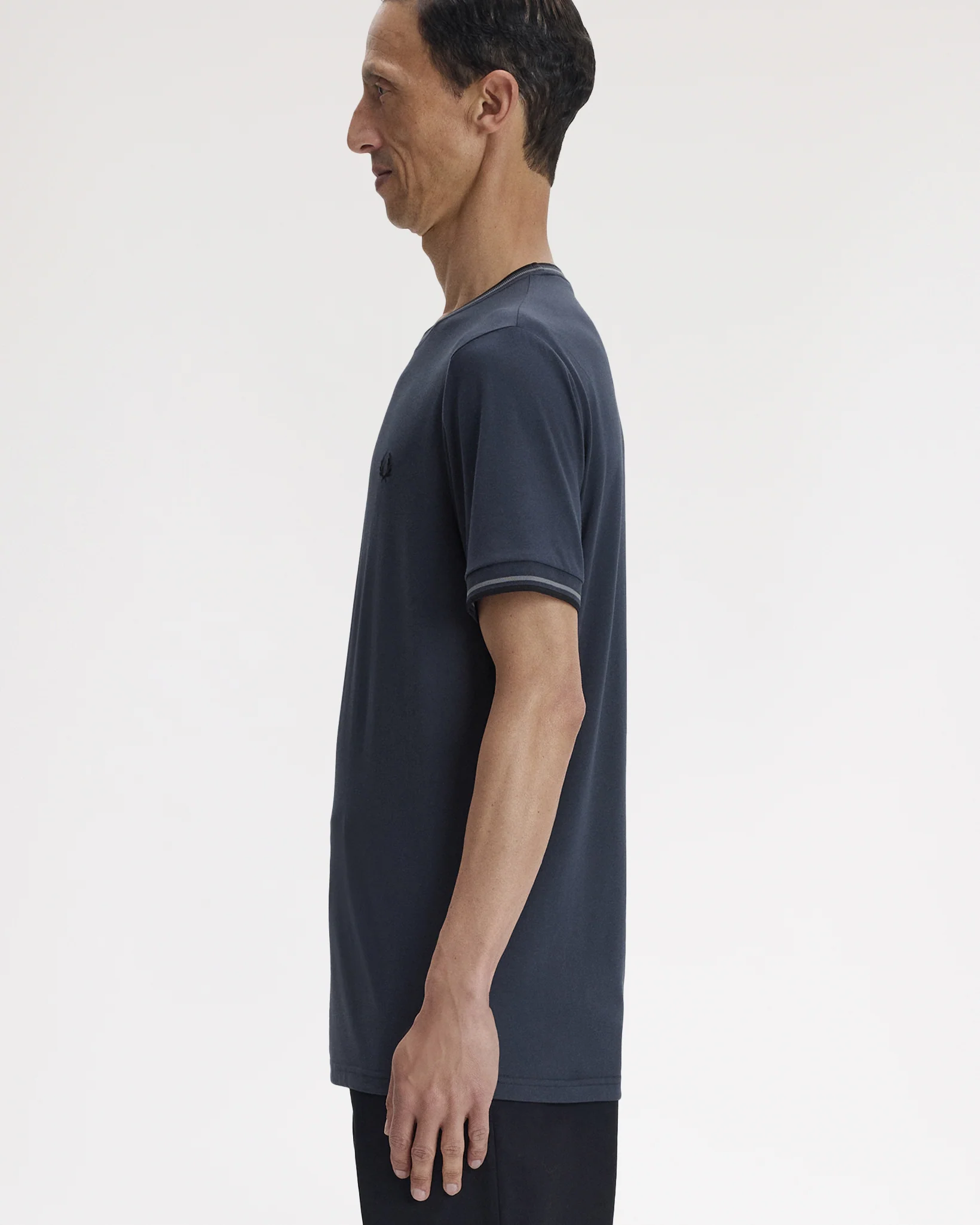 Fred Perry Twin Tipped T Shirt - Dark Airforce / Stockport Blue / Black - Image 3