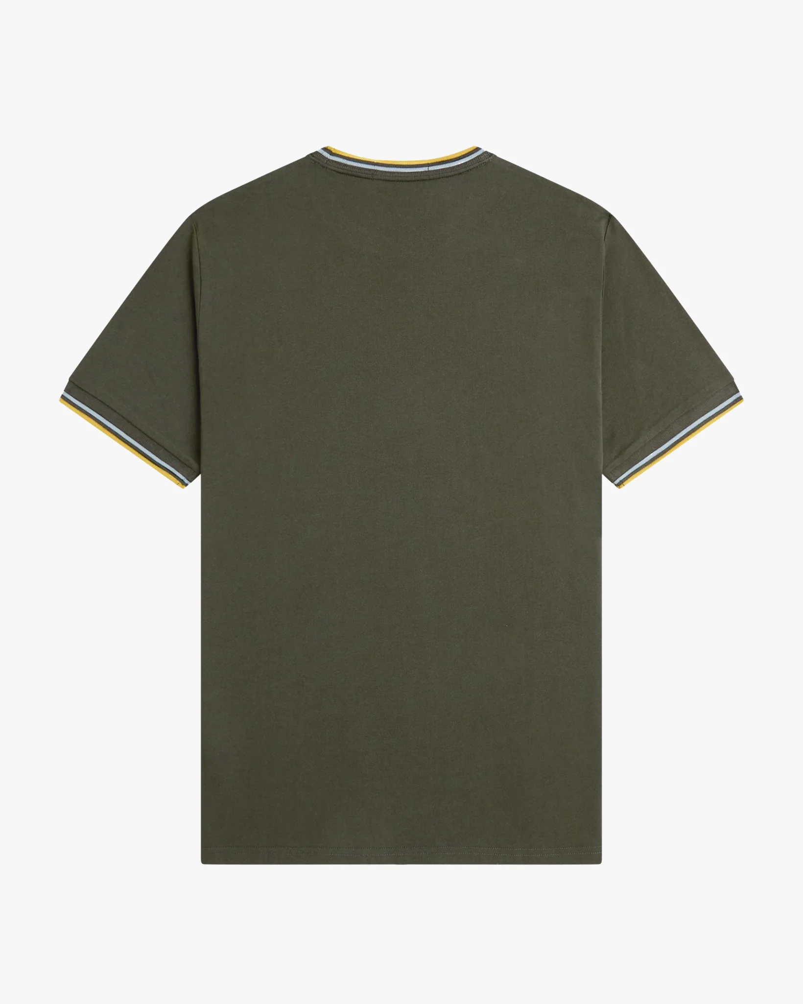 Fred Perry Twin Tipped T Shirt - Hunting Green / Light Ice / Lemon Barley - Image 7
