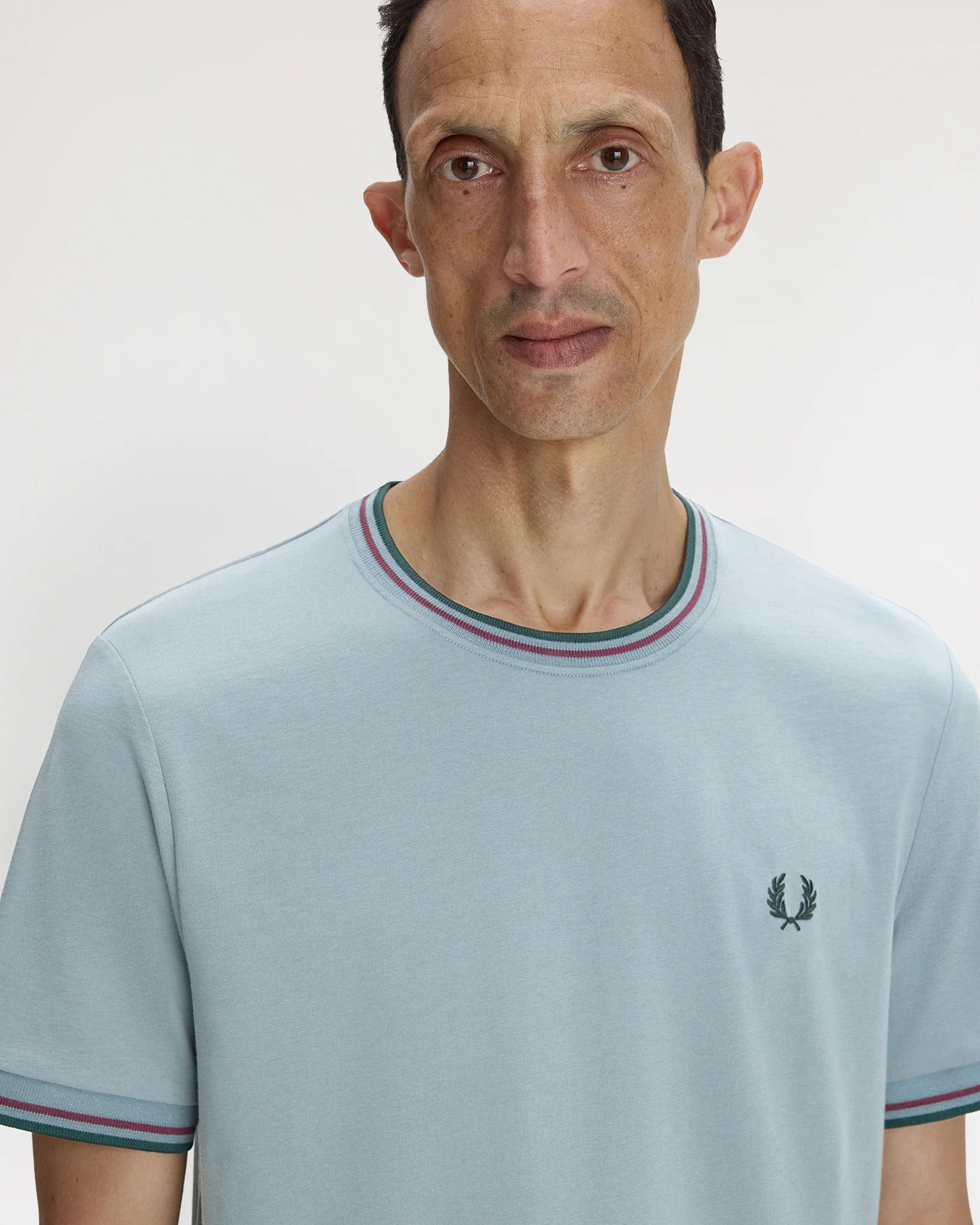 Fred Perry Twin Tipped T Shirt - Stockport Blue / Oxblood / Grassroots - Image 4