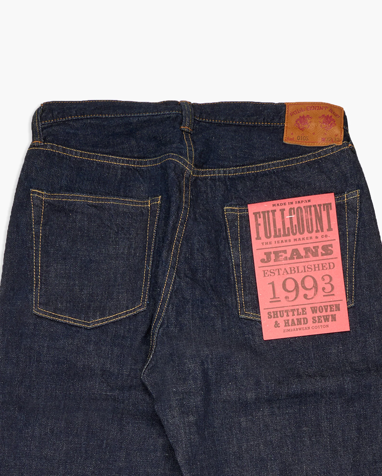 Fullcount 0105W 13.7oz Selvedge Wide Fit Mens Jeans - Indigo Onewash - Image 10