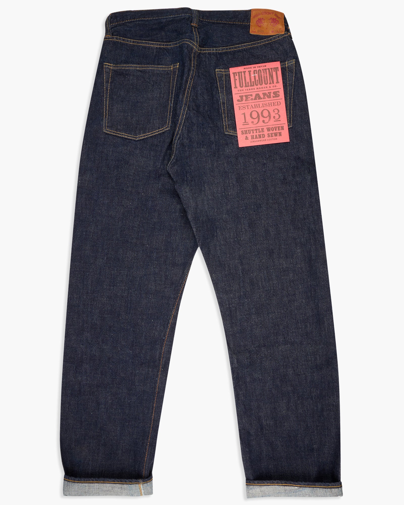 Fullcount 0105W 13.7oz Selvedge Wide Fit Mens Jeans - Indigo Onewash - Image 7
