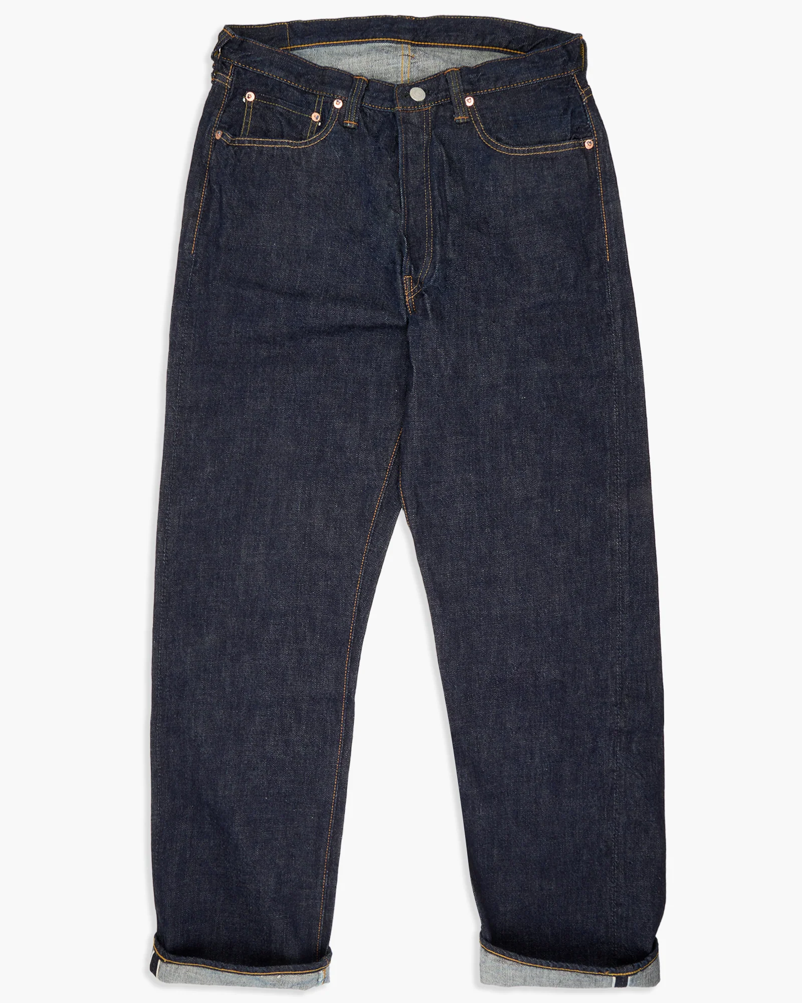 Fullcount 0105W 13.7oz Selvedge Wide Fit Mens Jeans - Indigo Onewash - Image 8