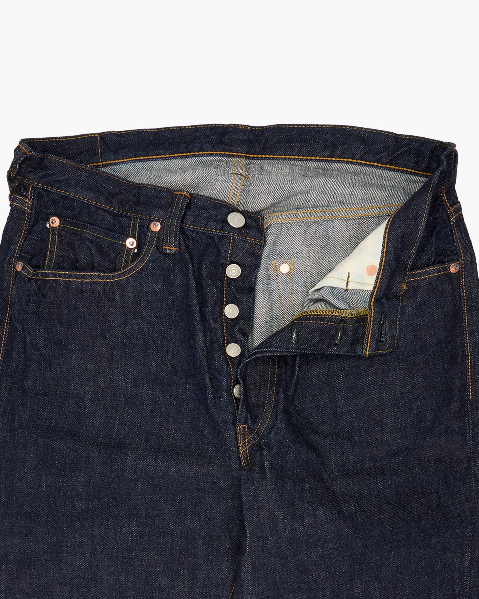 Fullcount 0105W 13.7oz Selvedge Wide Fit Mens Jeans - Indigo Onewash - Image 9