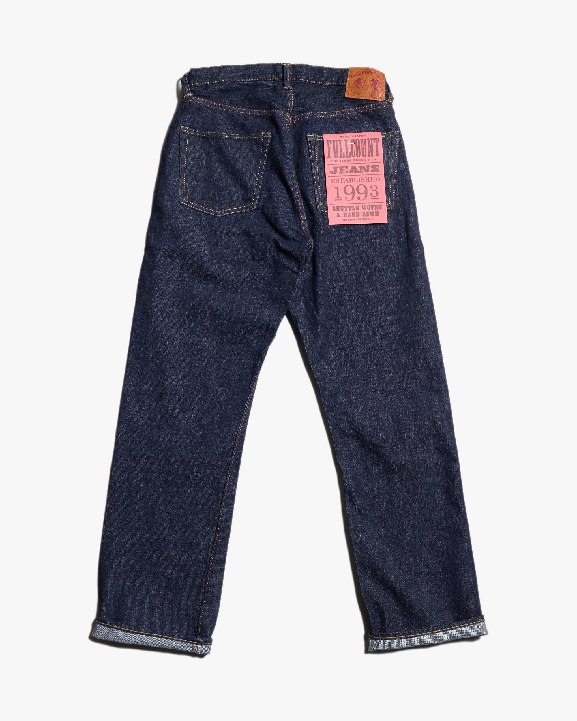Fullcount 1101W 13.7oz Selvedge Straight Fit Mens Jeans - Indigo Onewash - Image 6