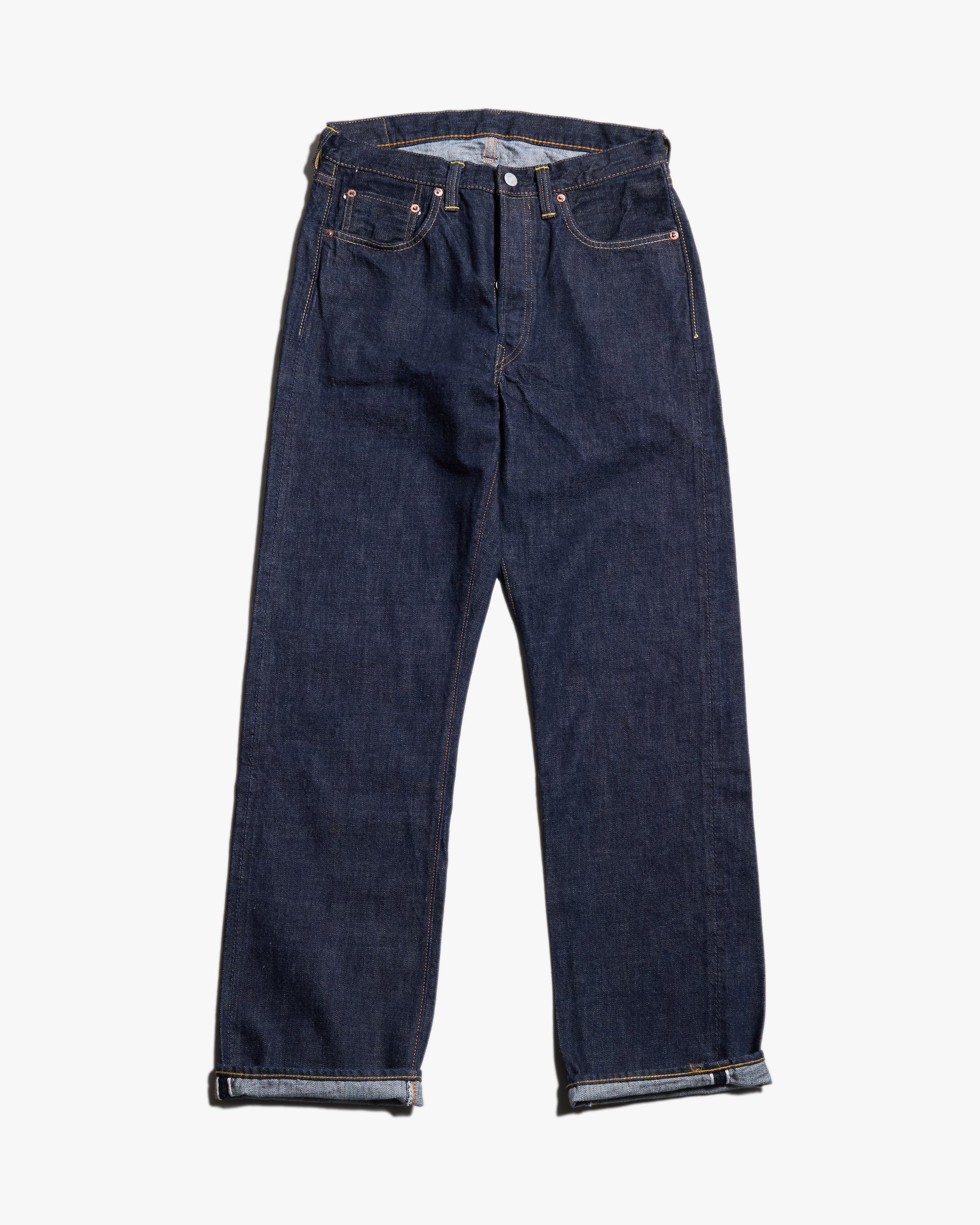 Fullcount 1101W 13.7oz Selvedge Straight Fit Mens Jeans - Indigo Onewash - Image 7