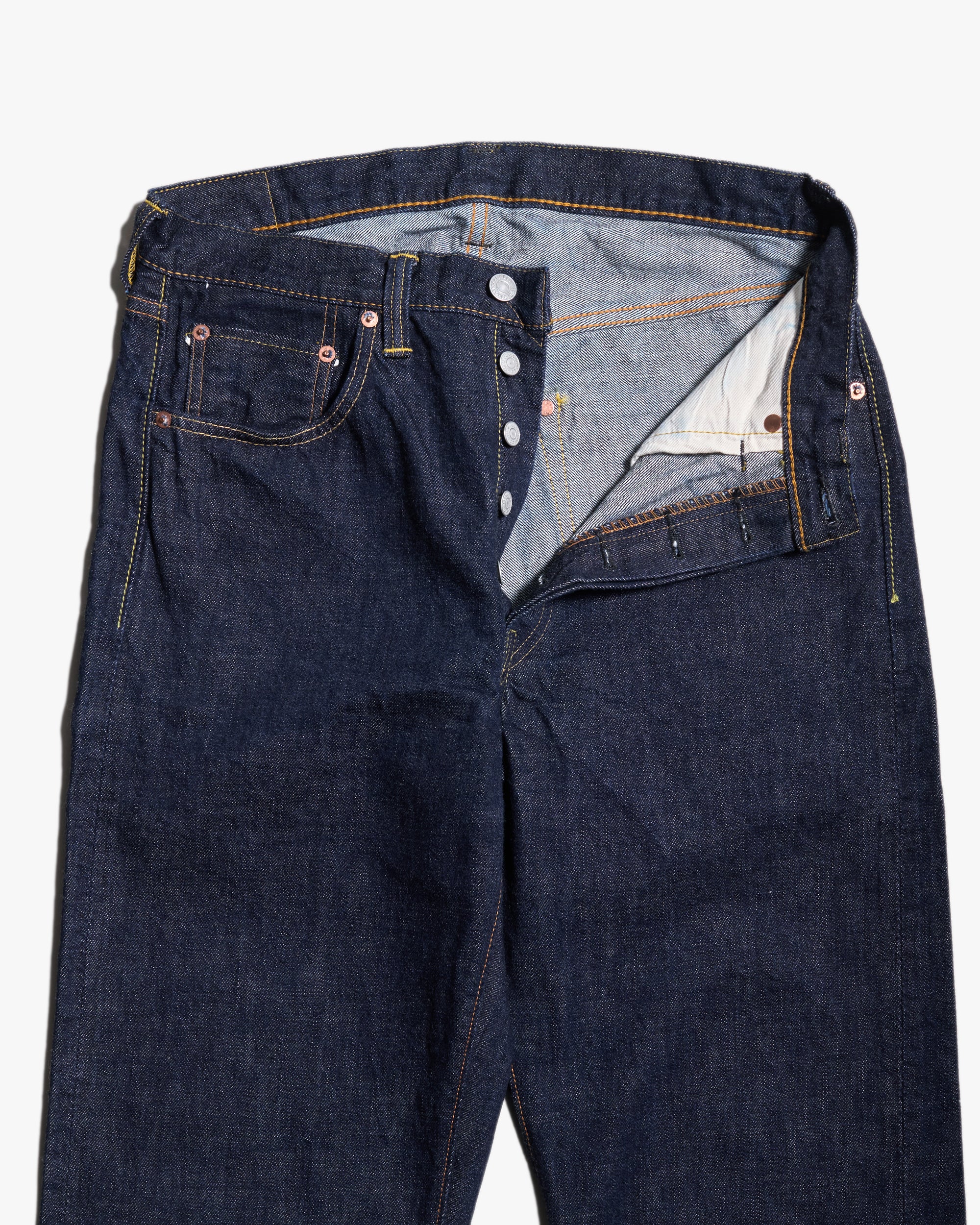 Fullcount 1101W 13.7oz Selvedge Straight Fit Mens Jeans - Indigo Onewash - Image 8