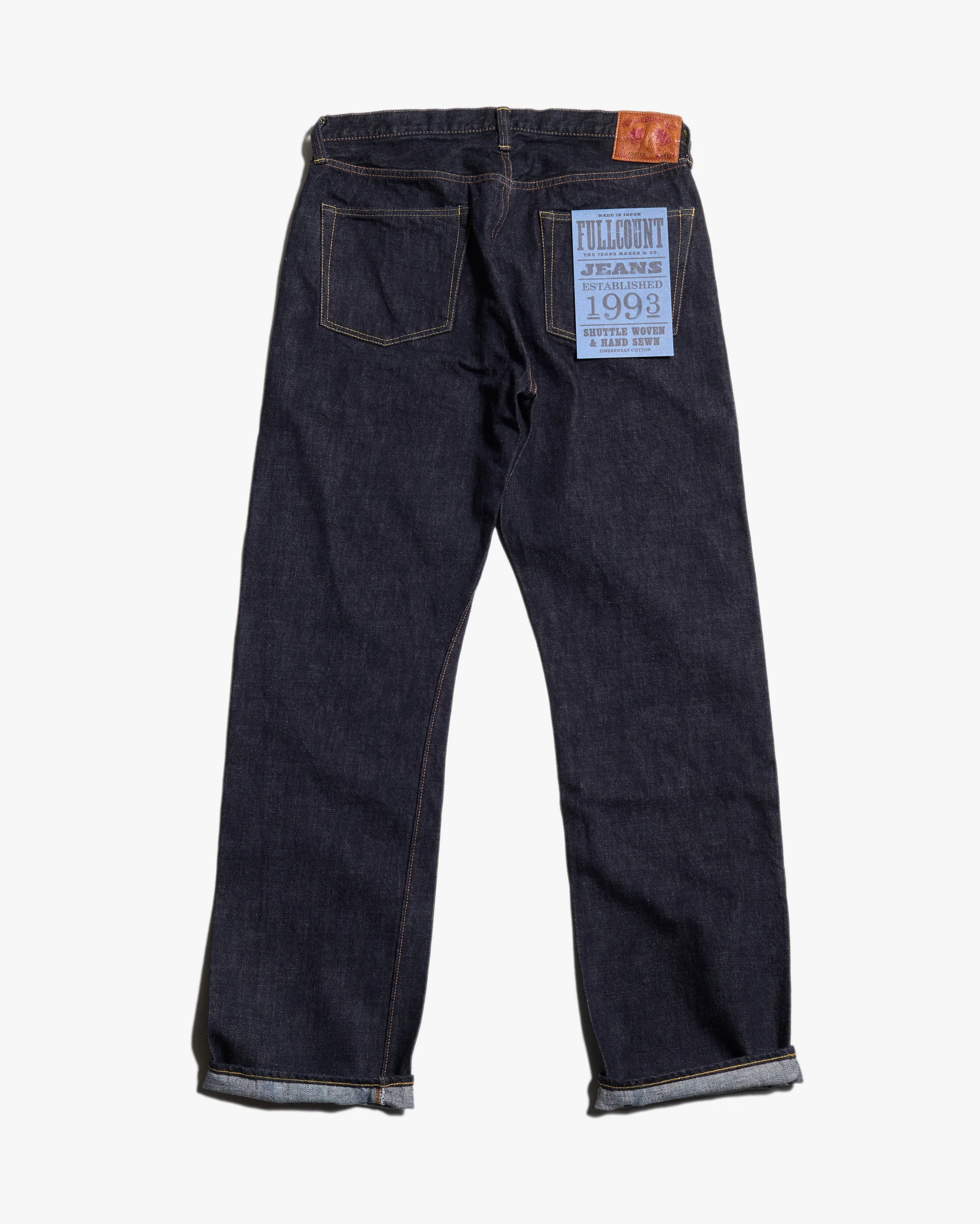 Fullcount 1101XXW 15.5oz Selvedge Straight Fit Mens Jeans - Indigo Onewash - Image 6