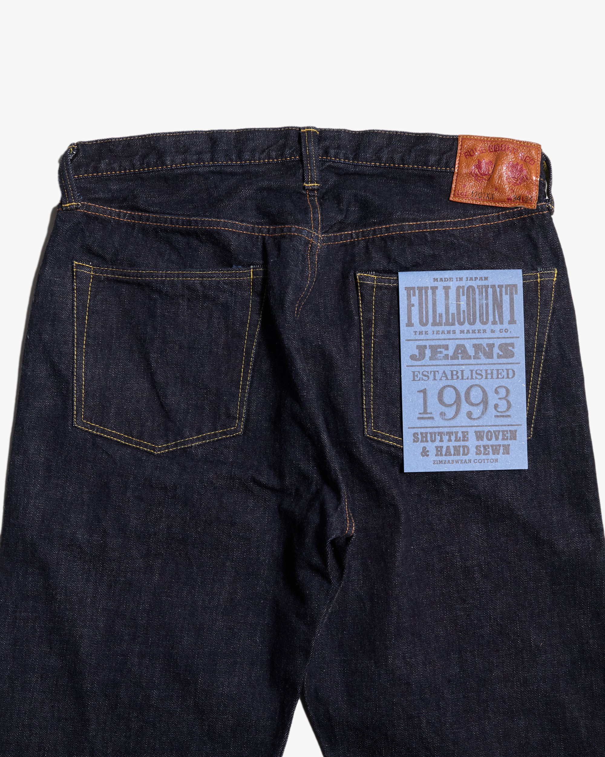 Fullcount 1101XXW 15.5oz Selvedge Straight Fit Mens Jeans - Indigo Onewash - Image 9