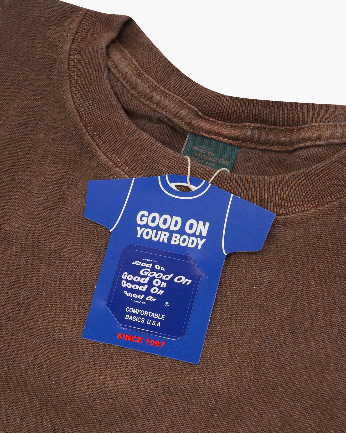Good On S/S Crew Tee - Pigment Dyed Brown - Image 2