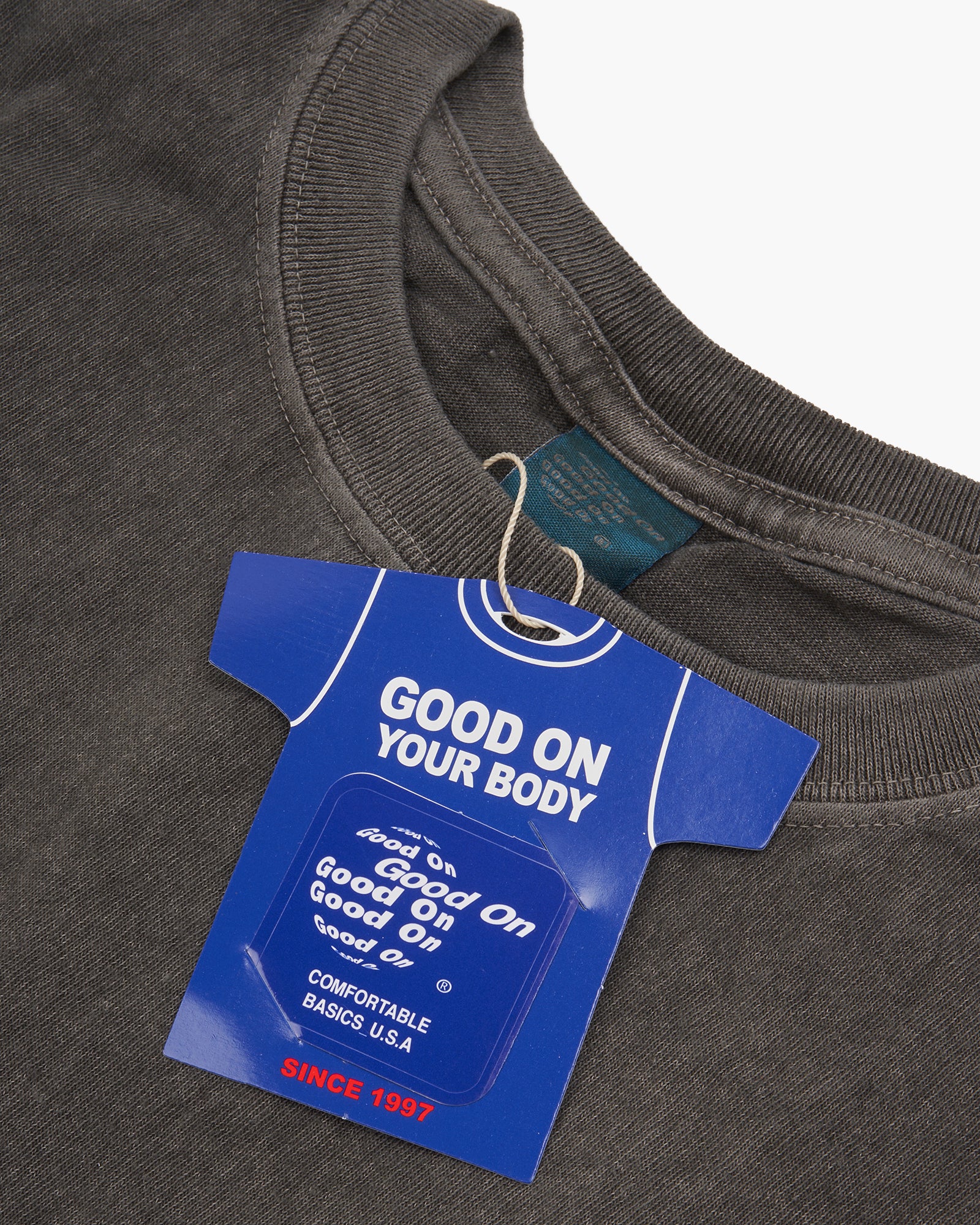 Good On S/S Crew Tee - Pigment Dyed Grey - Image 2