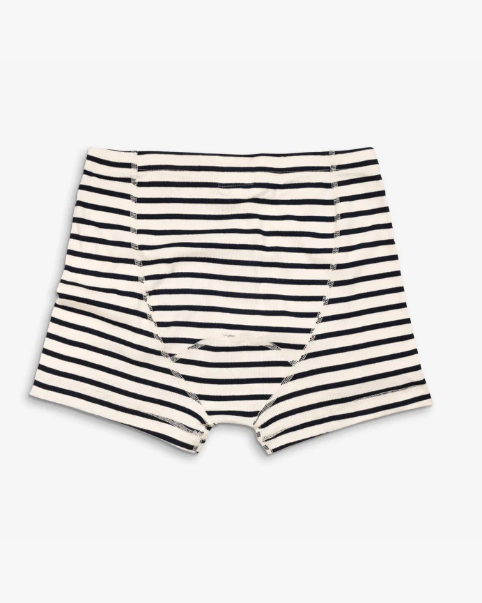 Hemen Biarritz Albar Breton Stripe Boxer Brief - Natural / Marine - Image 3