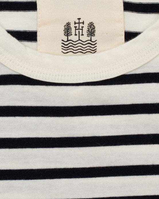 Hemen Biarritz Dani Breton Stripe Tee - Natural / Marine - Image 5