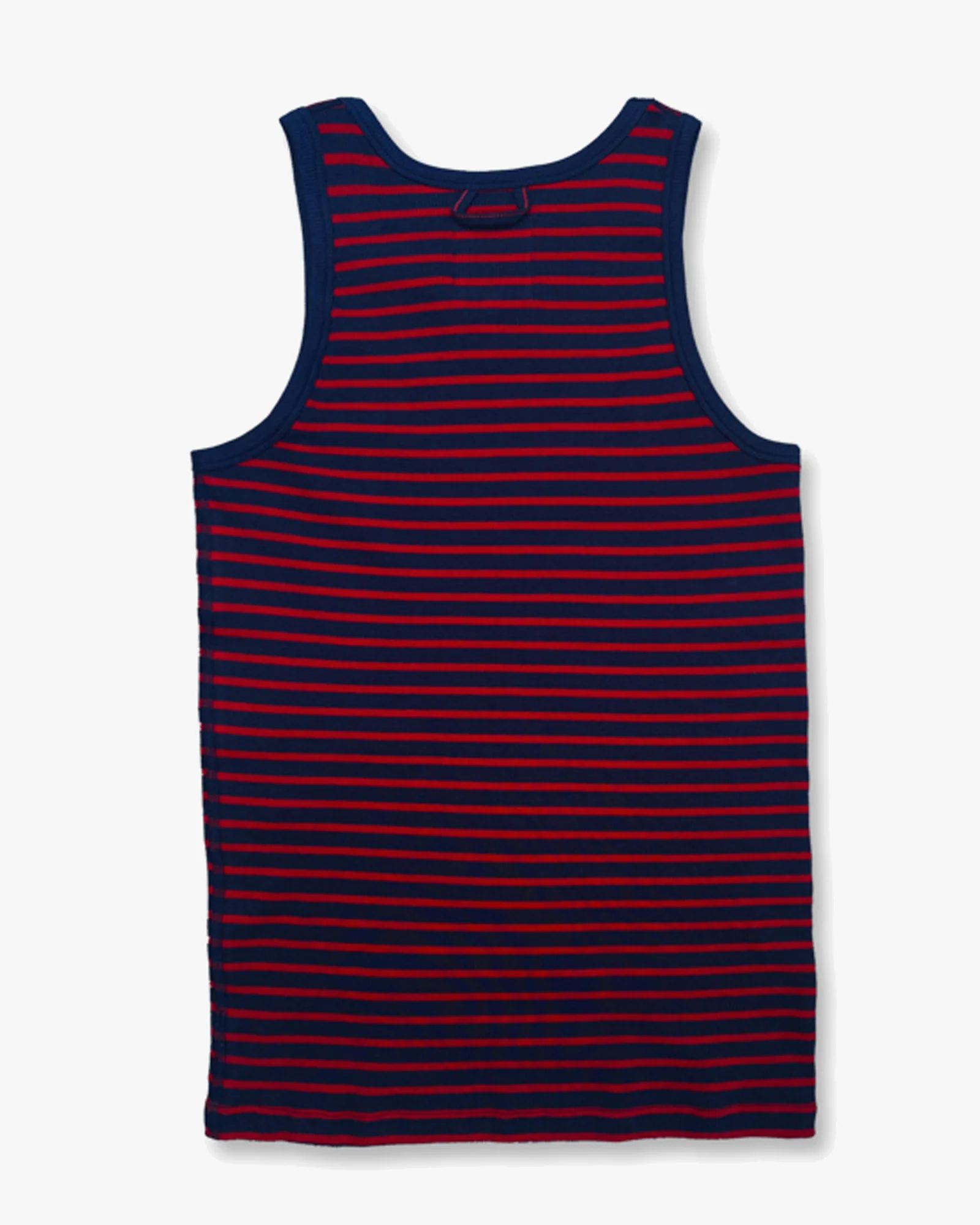 Hemen Biarritz Gari Breton Stripe Ribbed Tank Top - Deep Marine / Red - Image 5