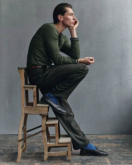 Hemen Biarritz Harri L/S Henley - Dark Forest Green - Image 2