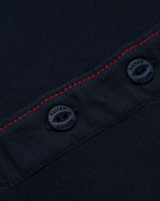 Hemen Biarritz Harri L/S Henley - Deep Marine - Image 5