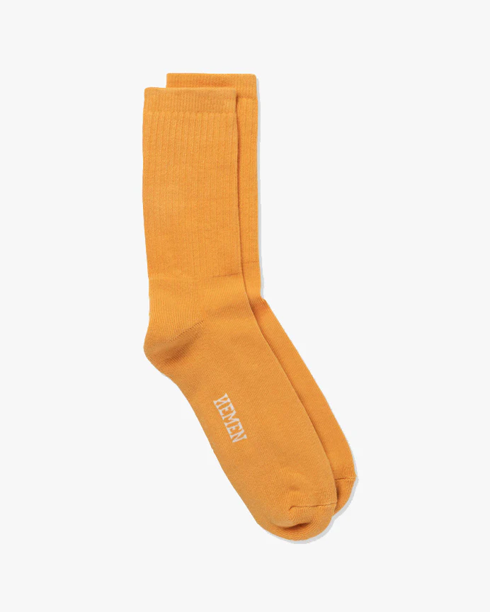 Hemen Biarritz HMN04 Organic Cotton Rib Sport Socks - Amber - Image 3