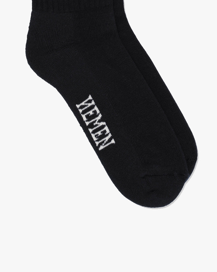 Hemen Biarritz HMN04 Organic Cotton Rib Sport Socks - Black - Image 3