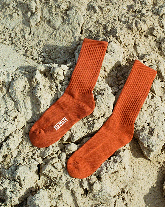 Hemen Biarritz HMN04 Organic Cotton Rib Sport Socks - Copper - Image 3