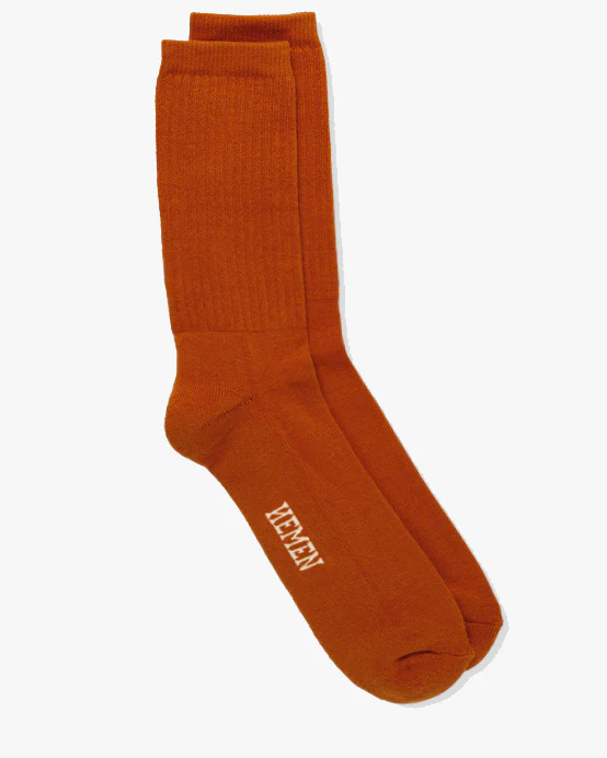 Hemen Biarritz HMN04 Organic Cotton Rib Sport Socks - Copper - Image 5