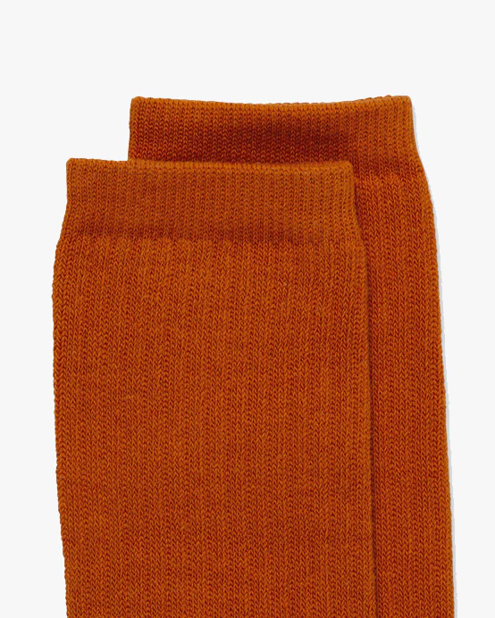 Hemen Biarritz HMN04 Organic Cotton Rib Sport Socks - Copper - Image 6
