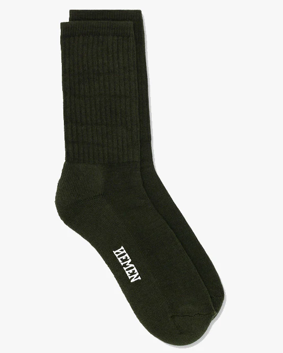 Hemen Biarritz HMN04 Organic Cotton Rib Sport Socks - Dark Forest Green - Image 5