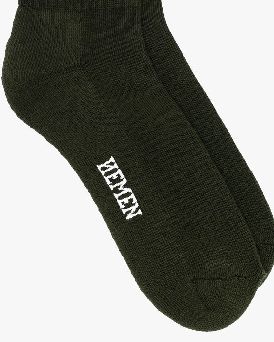 Hemen Biarritz HMN04 Organic Cotton Rib Sport Socks - Dark Forest Green - Image 6