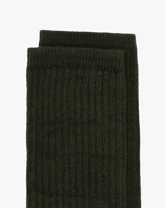 Hemen Biarritz HMN04 Organic Cotton Rib Sport Socks - Dark Forest Green - Image 7