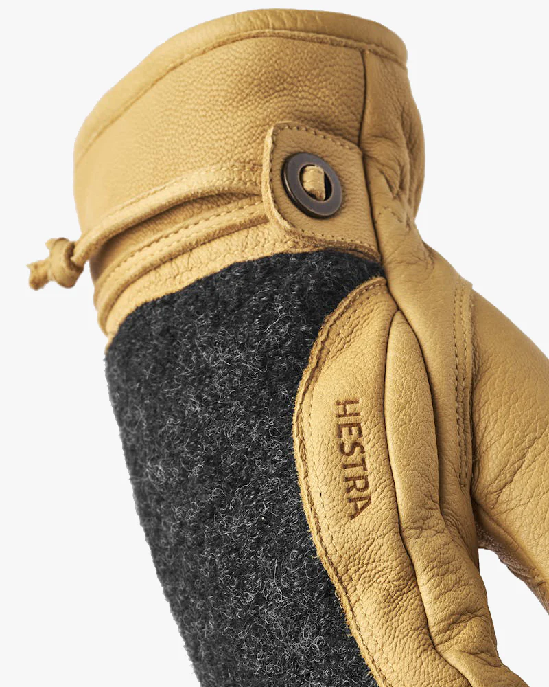 Hestra Daniel Insulated Wool & Leather Gloves - Charcoal / Tan - Image 2