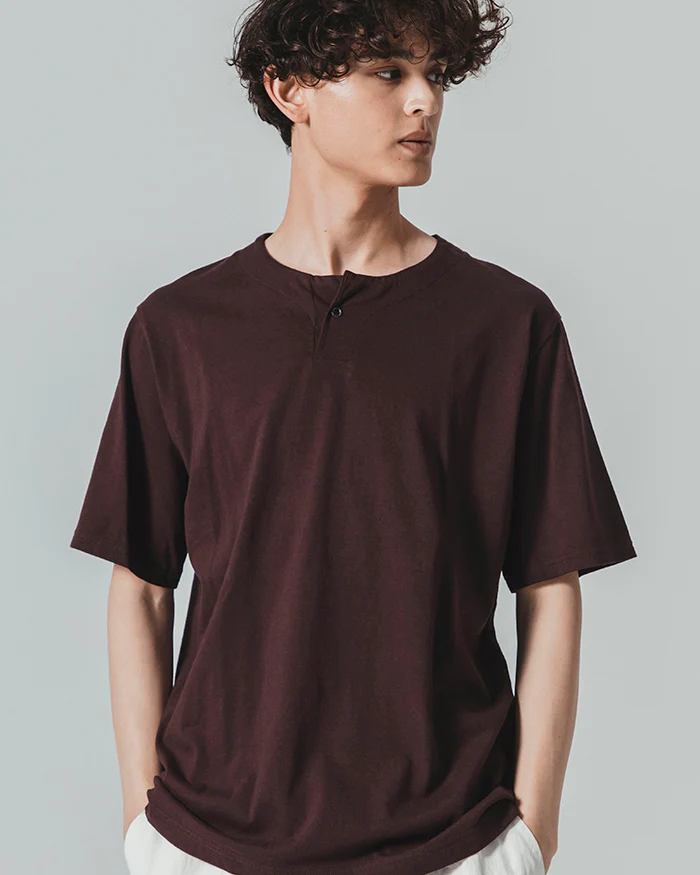 Jackman Henley Neck Tee - Mauve Wine - Image 3