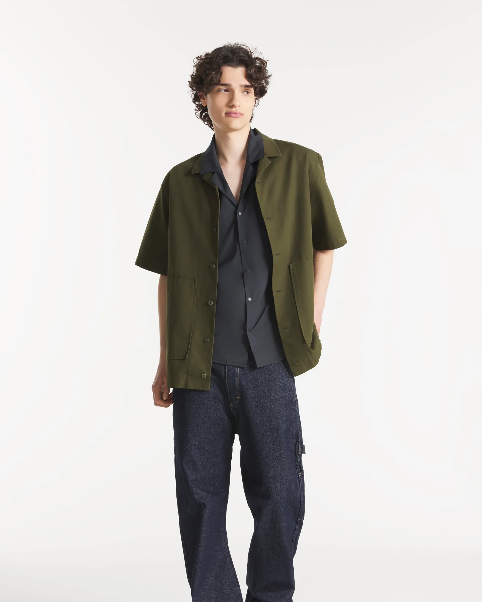 Le Mont St Michel Calao Oversized Shirt - Olive - Image 2
