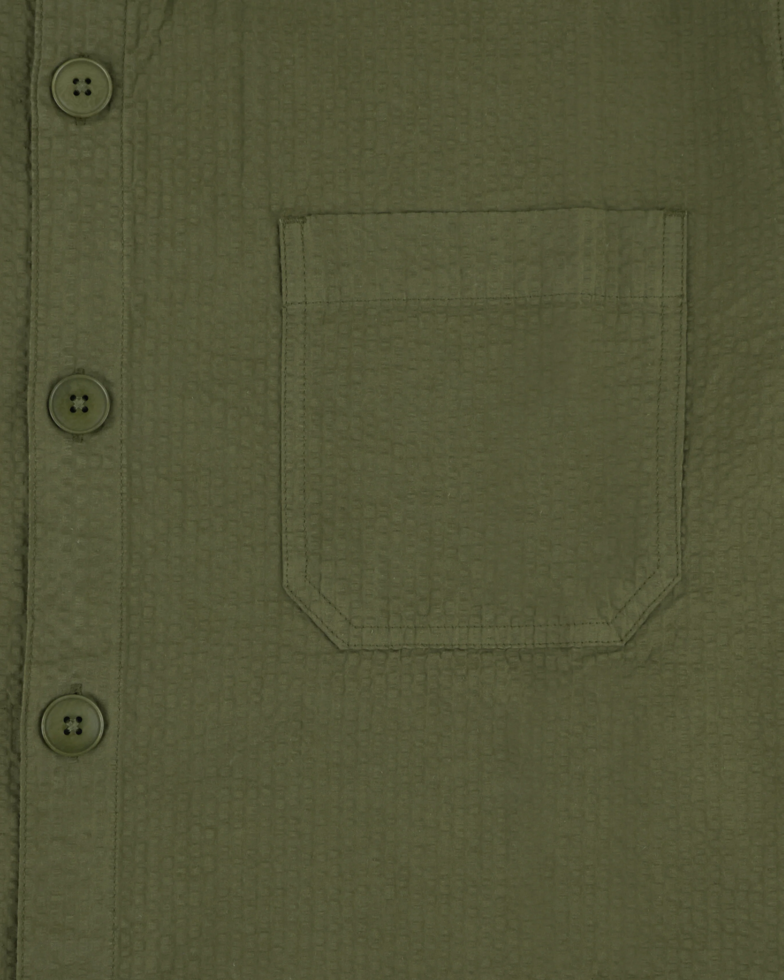 Le Mont St Michel Coban Seersucker Overshirt - Khaki - Image 6