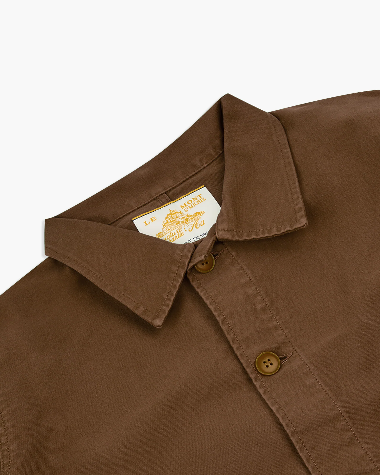 Le Mont St Michel Moleskin Authentic Work Jacket - Brown - Image 5